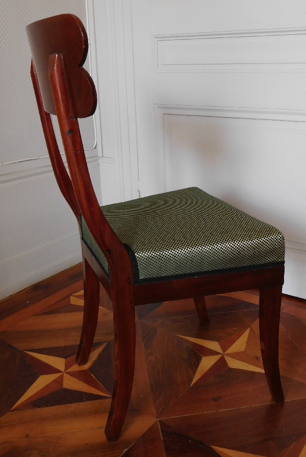 Pair of Consulate mahogany and ebony chairs - France circa 1800