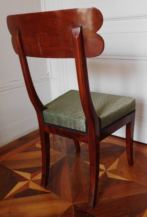 Pair of Consulate mahogany and ebony chairs - France circa 1800