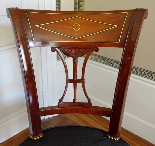 Pair of mahogany chairs, Directoire period circa 1795