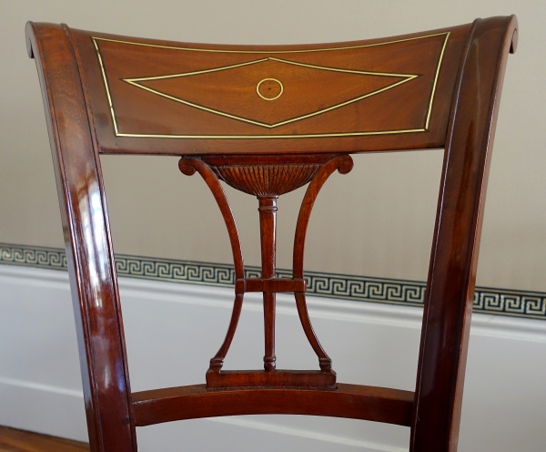 Pair of mahogany chairs, Directoire period circa 1795