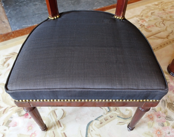 Pair of mahogany chairs, Directoire period circa 1795