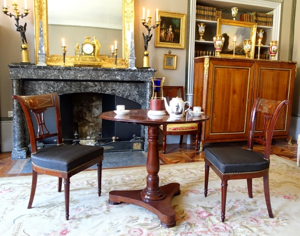 Pair of mahogany chairs, Directoire period circa 1795
