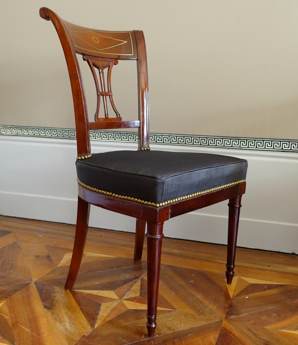 Pair of mahogany chairs, Directoire period circa 1795