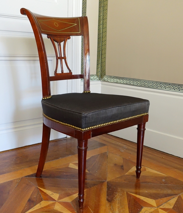 Pair of mahogany chairs, Directoire period circa 1795