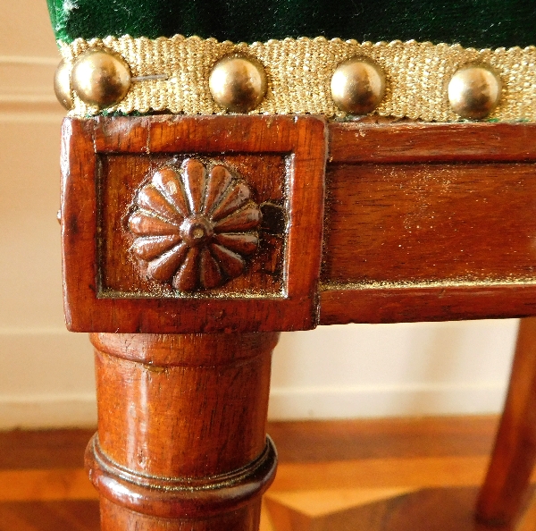 Pair of Directoire mahogany chairs, late 18th century