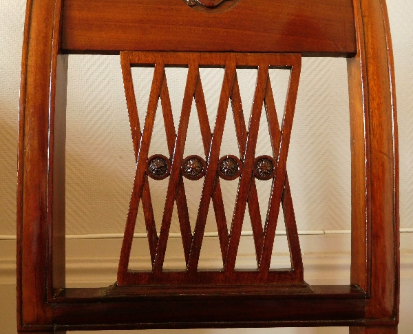 Pair of Directoire mahogany chairs, late 18th century