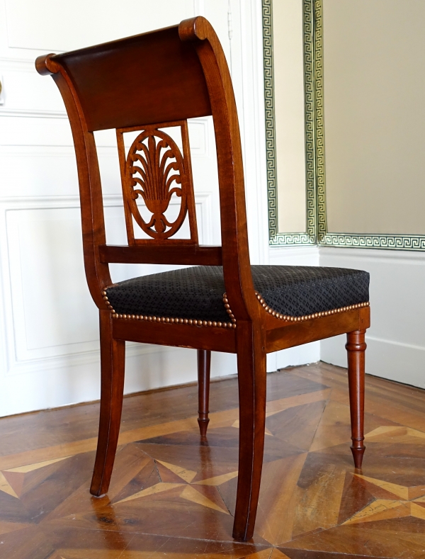 Jacob Desmalter : paire de chaises d'époque Empire en acajou, crin de cheval - estampille