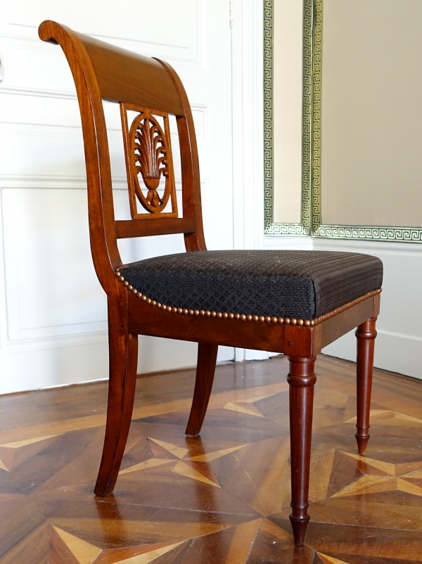 Jacob Desmalter : paire de chaises d'époque Empire en acajou, crin de cheval - estampille