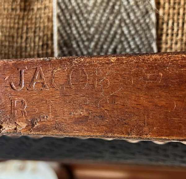 Jacob Desmalter : paire de chaises d'époque Empire en acajou, crin de cheval - estampille