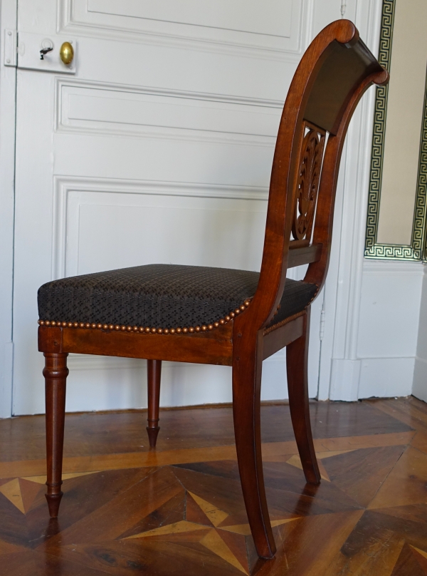 Jacob Desmalter : paire de chaises d'époque Empire en acajou, crin de cheval - estampille