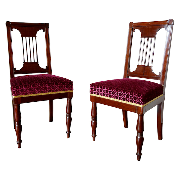 Jacob Desmalter : pair of Empire mahogany chairs, early 19th century circa 1810