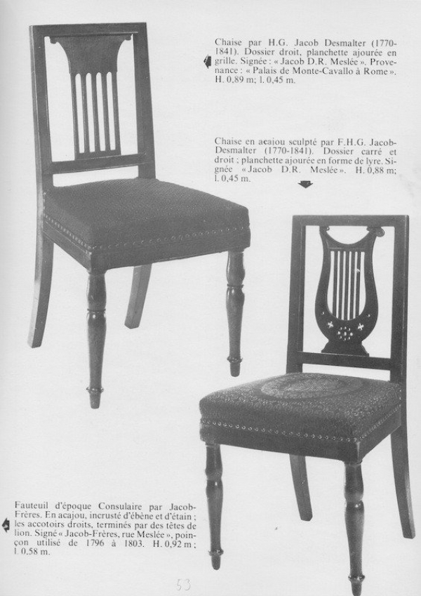 Jacob Desmalter : pair of Empire mahogany chairs, early 19th century circa 1810