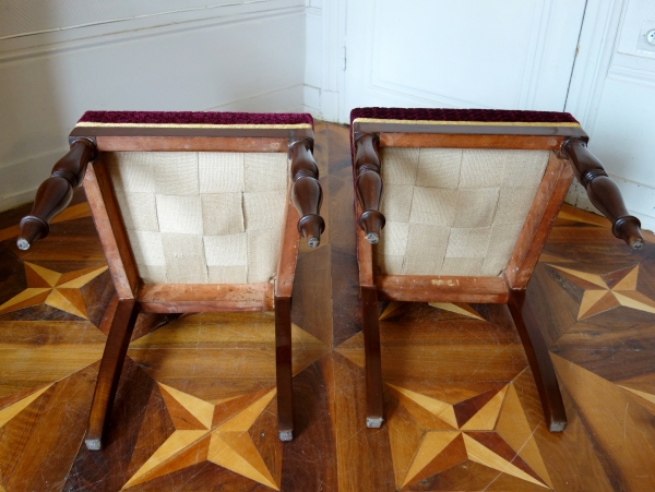 Jacob Desmalter : pair of Empire mahogany chairs, early 19th century circa 1810