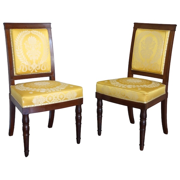 Jacob Desmalter : pair of Empire mahogany chairs - stamped