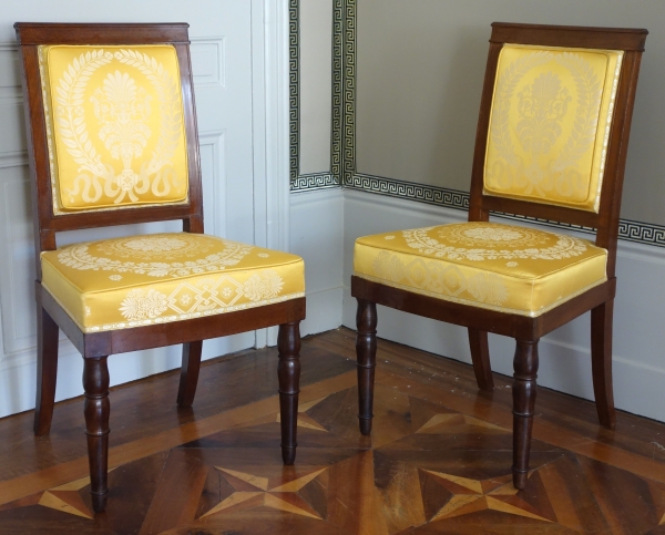 Jacob Desmalter : pair of Empire mahogany chairs - stamped