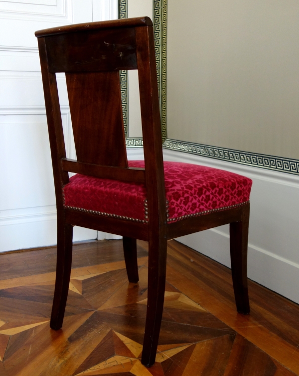 Paire de chaises d'époque Empire en acajou - velours frappé