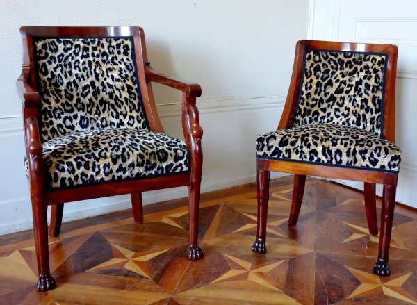 Jacob Freres : pair of Empire mahogany chairs, early 19th century circa 1803 - 1805