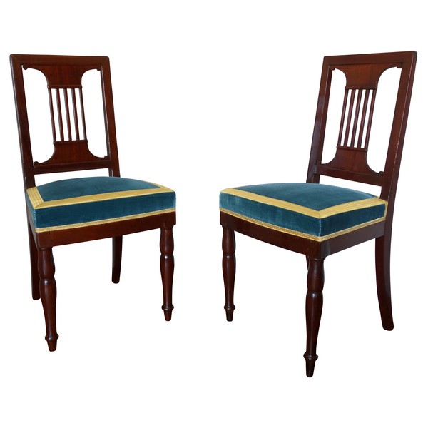 Paire de chaises par Jacob pour Louis Philippe au Chateau de Bizy - estampilles et marques au feu