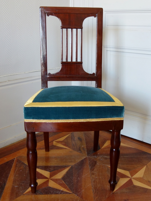 Paire de chaises par Jacob pour Louis Philippe au Chateau de Bizy - estampilles et marques au feu