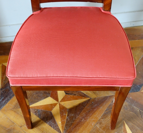 Pair of mahogany Klismos-shaped chairs stamped Chapuis - late 18th century