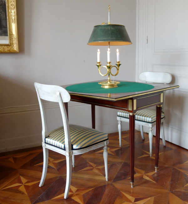 Pair of lacquered chairs in the taste of Jacob, late 18th century