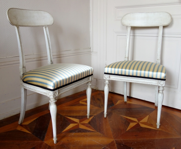 Pair of lacquered chairs in the taste of Jacob, late 18th century