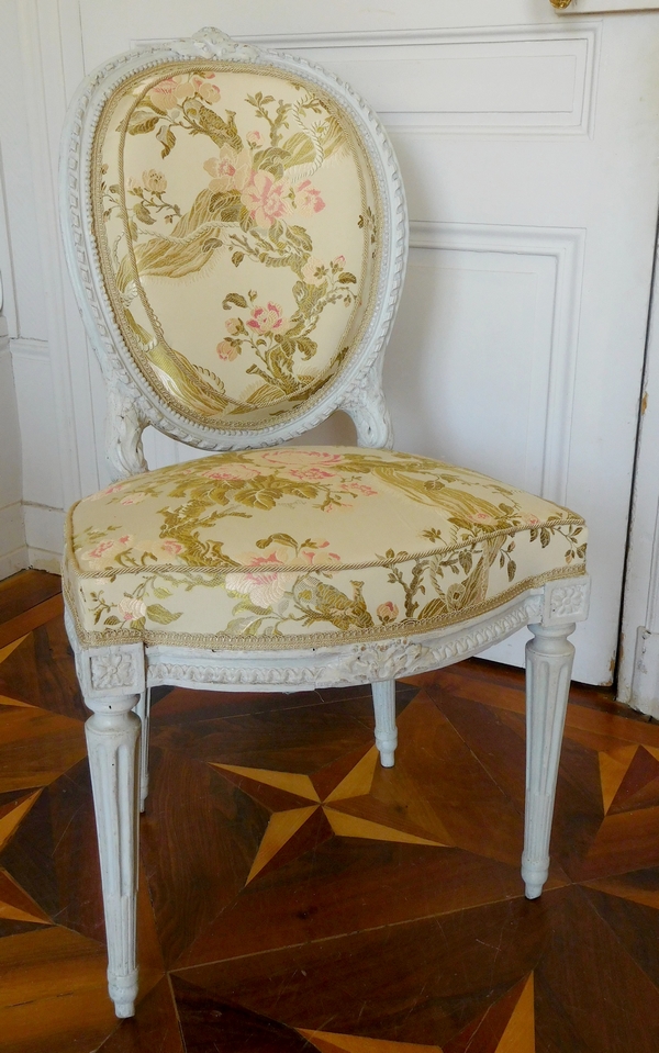 Jean-Baptiste Boulard : paire de chaises médaillon d'époque Louis XVI