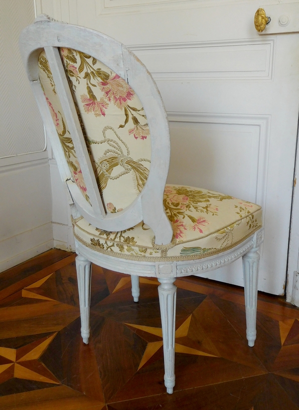 Jean-Baptiste Boulard : paire de chaises médaillon d'époque Louis XVI