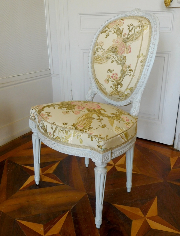 Jean-Baptiste Boulard : paire de chaises médaillon d'époque Louis XVI