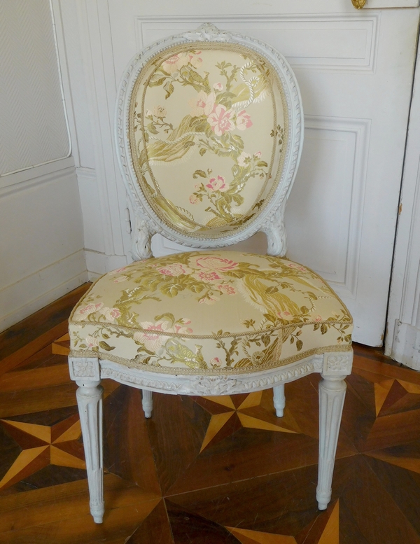 Jean-Baptiste Boulard : paire de chaises médaillon d'époque Louis XVI