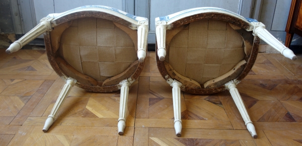 Pair of Louis XVI lacquered chairs, late 18th century circa 1780