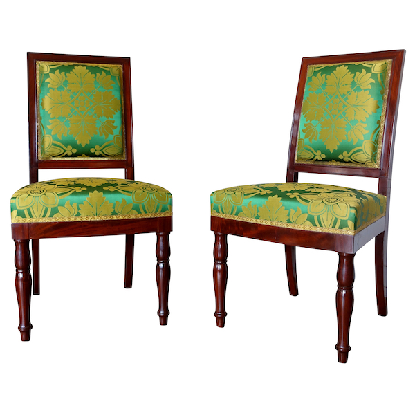 Jacob : pair of Empire mahogany chairs - Chateau d'Eu - stamped