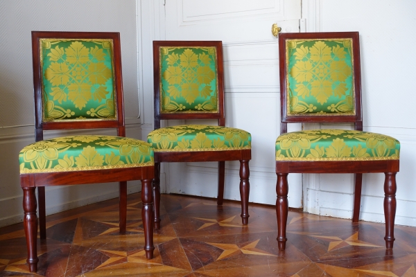 Jacob : pair of Empire mahogany chairs - Chateau d'Eu - stamped