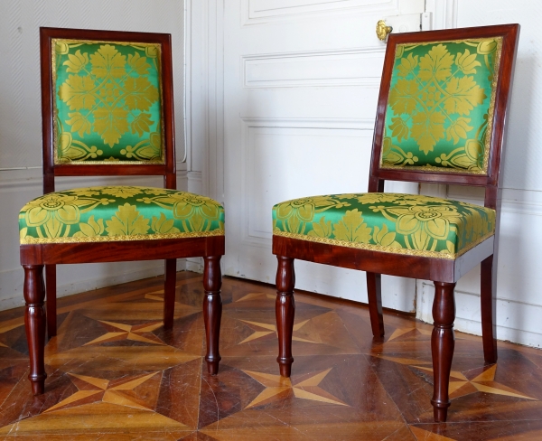 Jacob : pair of Empire mahogany chairs - Chateau d'Eu - stamped