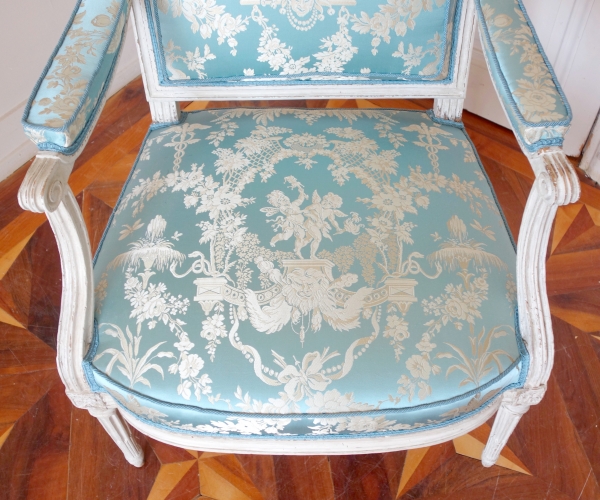 Pair of a la Reine armchairs stamped JB Boulard - Louis XVI production, 18th century