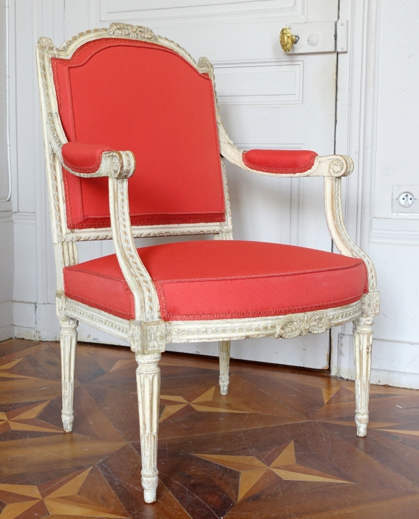 Adrien Pierre Dupain : pair of Louis XVI armchairs, 18th century - stamped