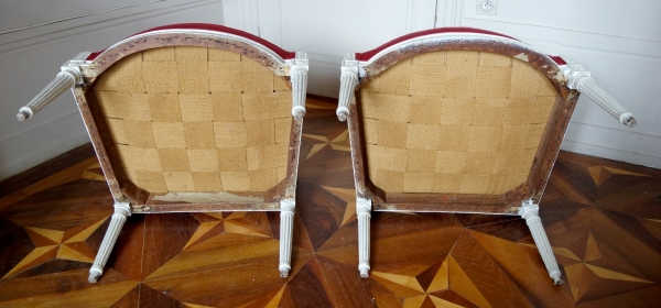 Paire de fauteuils à la Reine d'époque Louis XVI vers 1788-90