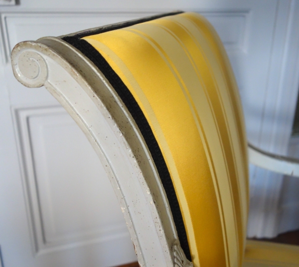 Paire de fauteuils à l'Etrusque en bois sculpté et laqué d'époque Directoire - vers 1795