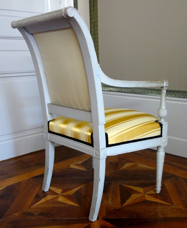 Paire de fauteuils à l'Etrusque en bois sculpté et laqué d'époque Directoire - vers 1795