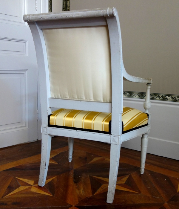 Paire de fauteuils à l'Etrusque en bois sculpté et laqué d'époque Directoire - vers 1795