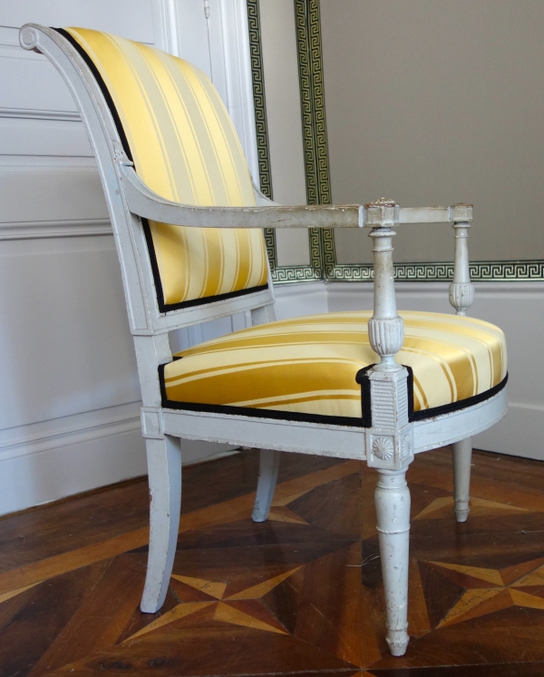 Paire de fauteuils à l'Etrusque en bois sculpté et laqué d'époque Directoire - vers 1795