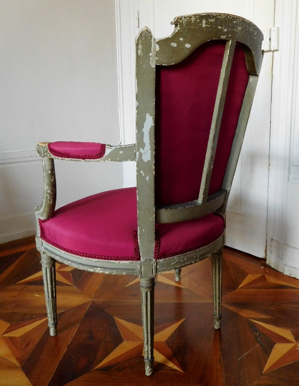 Pair of Louis XVI cabriolet armchairs, 18th century