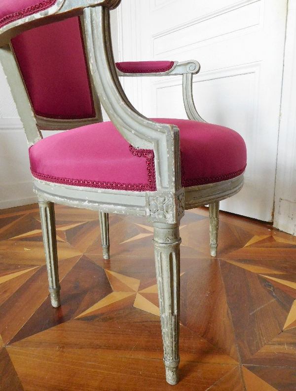 Pair of Louis XVI cabriolet armchairs, 18th century