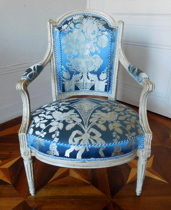 Claude Sene : pair of Louis XVI cabriolet armchairs stamped, 18th century