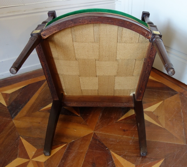 Paire de fauteuils d'époque Directoire en acajou et bronze doré attribués à Georges Jacob