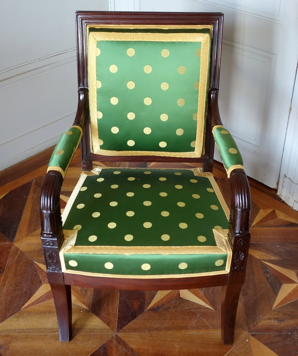 Pair of Empire mahogany armchairs - attributed to Bellange