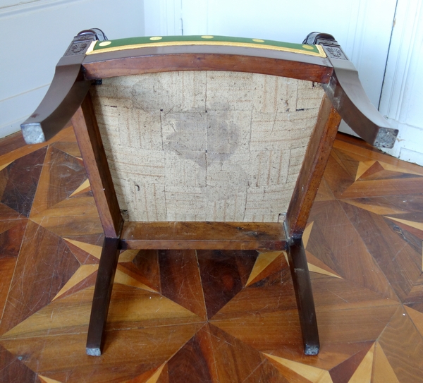 Pair of Empire mahogany armchairs - attributed to Bellange