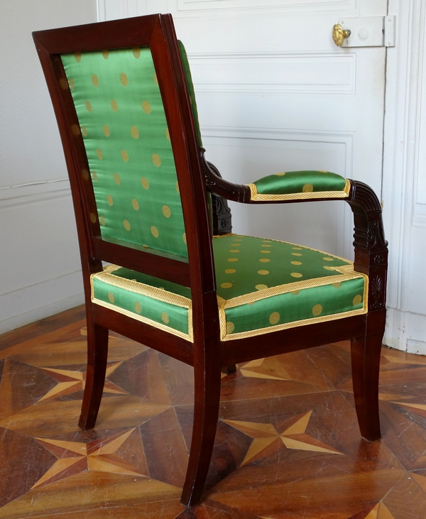 Pair of Empire mahogany armchairs - attributed to Bellange