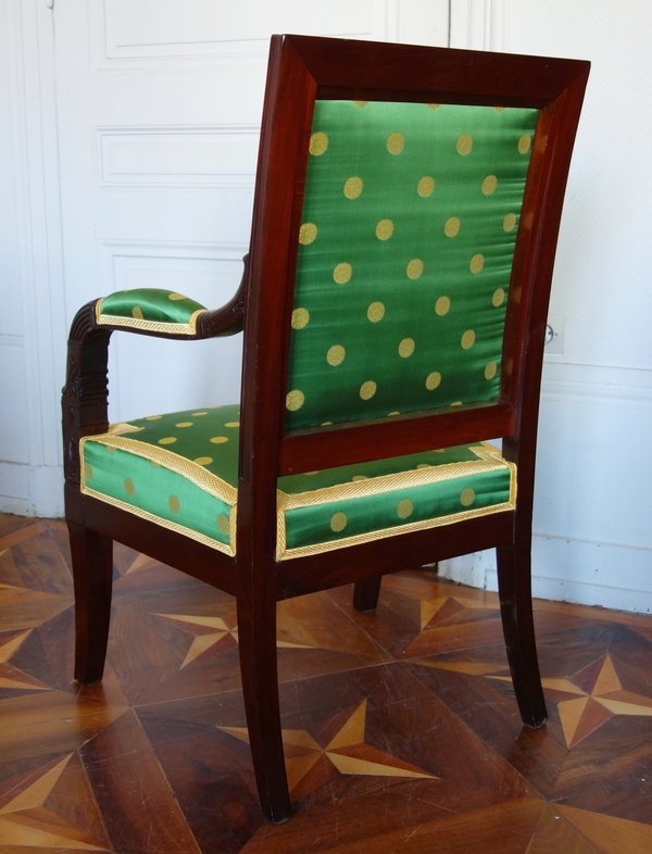 Pair of Empire mahogany armchairs - attributed to Bellange