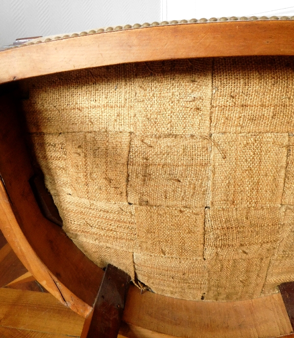 Pair of mahogany gondole armchairs - Empire Restoration period - early 19th century